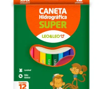 Caneta Hidrográfica Super 12 cores Leonora