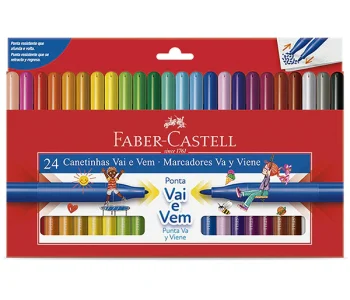 Canetinha Vai e Vem 24 cores Faber-Castell ET 1 UN 1